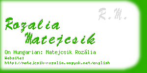 rozalia matejcsik business card
