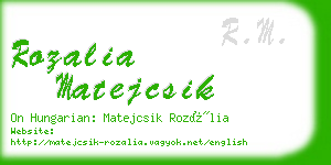 rozalia matejcsik business card